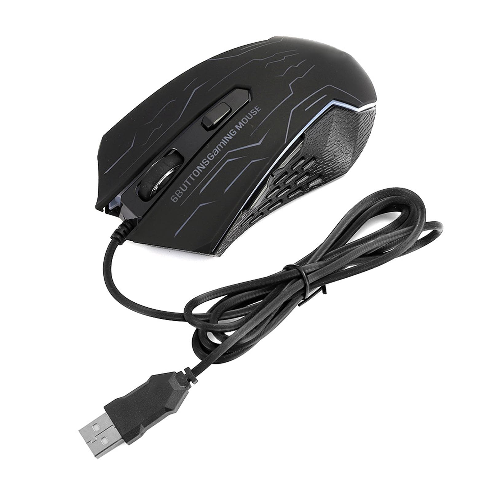 Silent Gaming Mouse USB Wired Desktop Laptop Mouse G6 1.5m 6-Gear Adjustable white