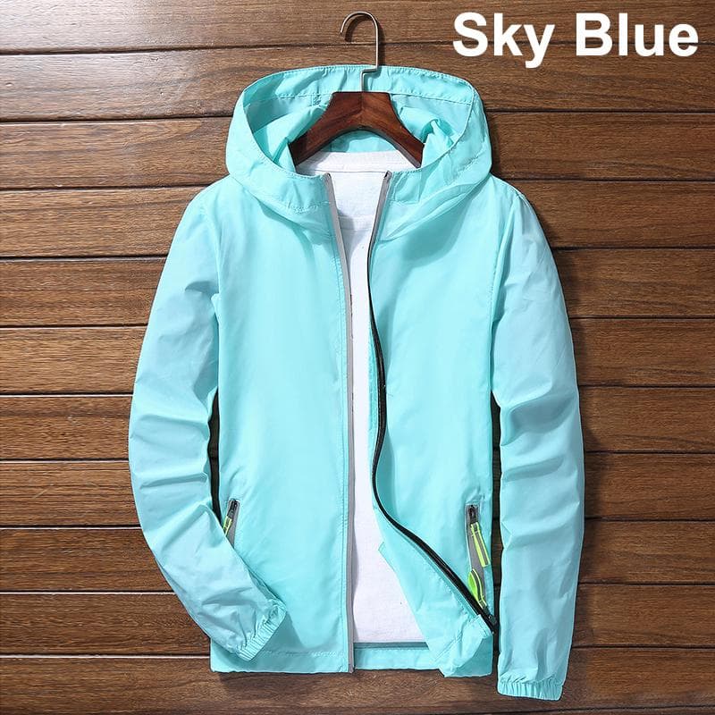 Men Zipper Jacket Outwear Coat Windbreaker Casual Male Spring Autumn Bomber Jackets L royal blue