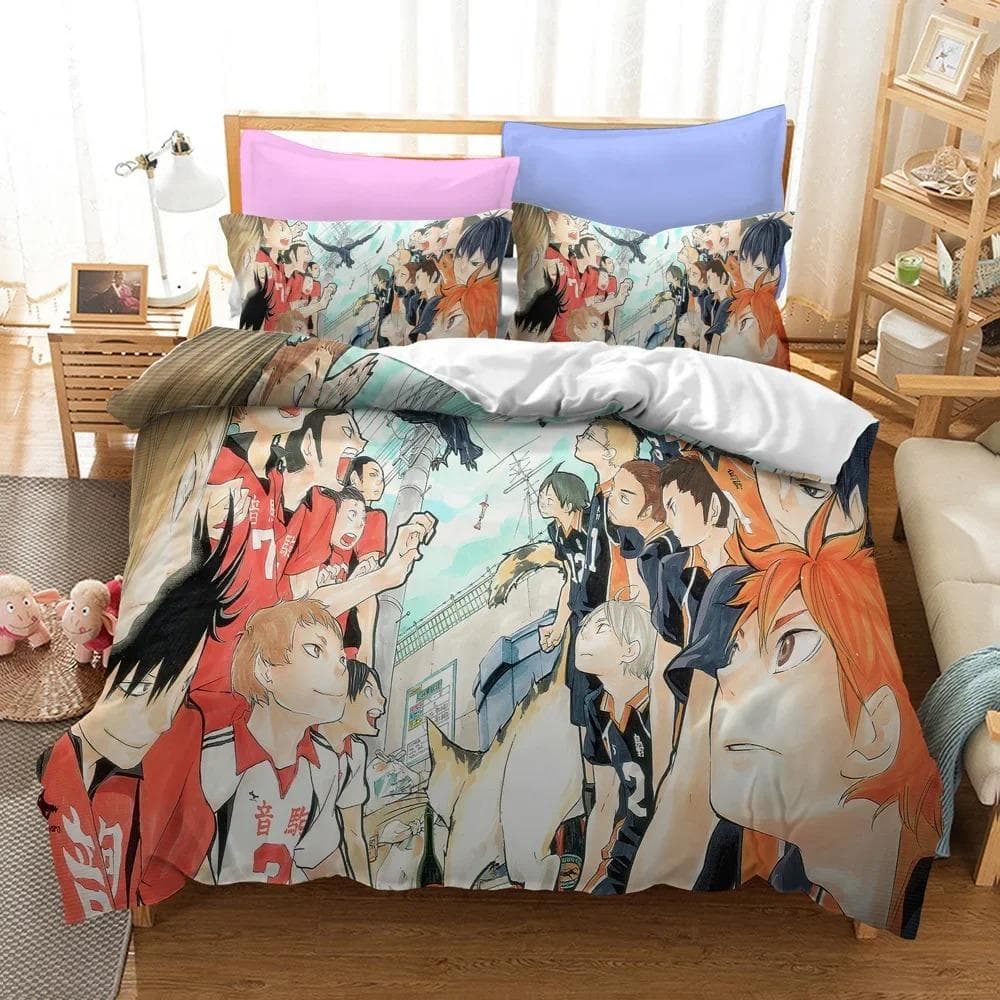 3D Anime Haikyuu Bedding Set Volleybal Duvet Cover Bedroom Comforter Covers Single Twin King Size Quilt Cover Home 70x133cm 2pcs