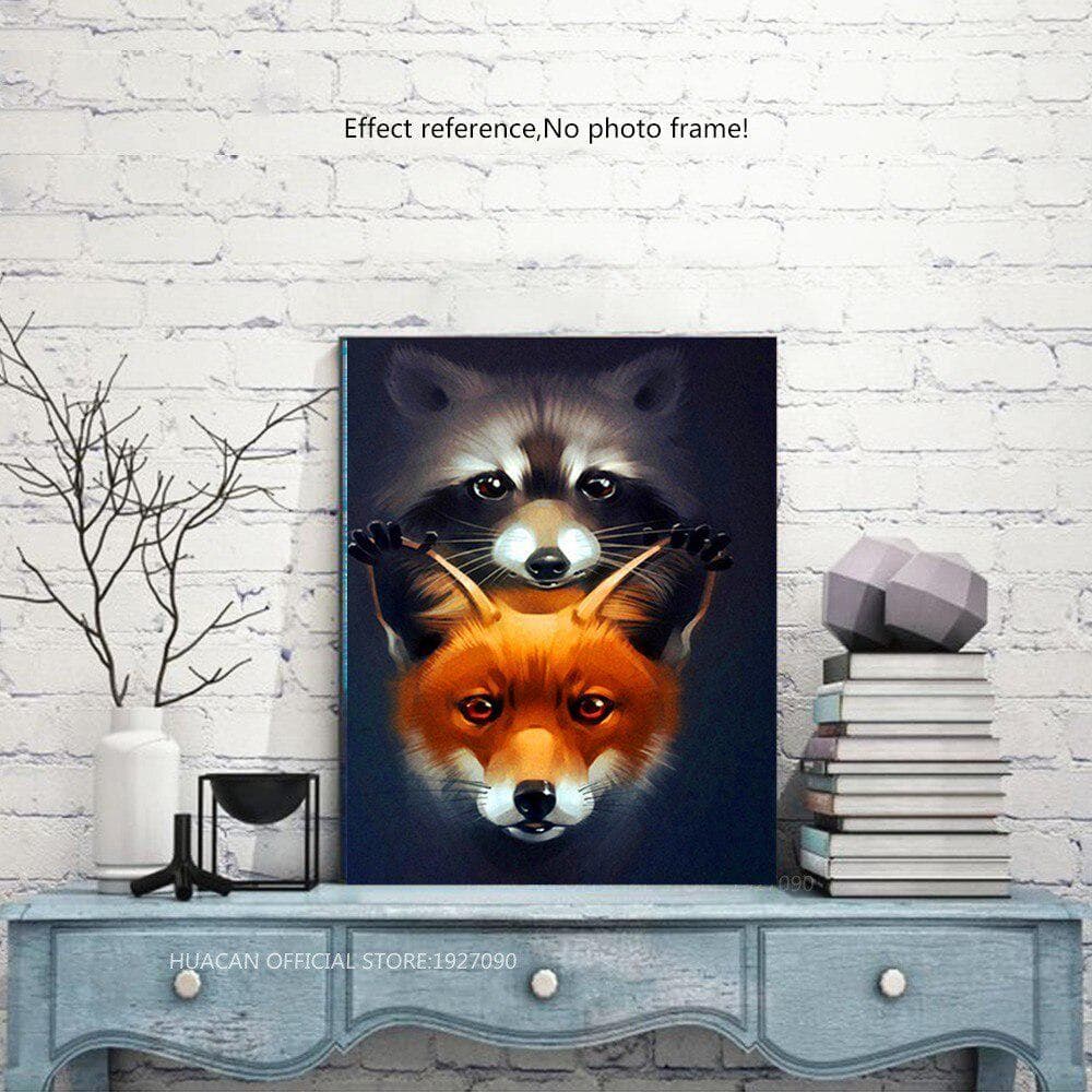 Diy Diamond Mosaic Animals Diamond Embroidery Wolves Diamond Painting Full Drill Round Picture 20X30