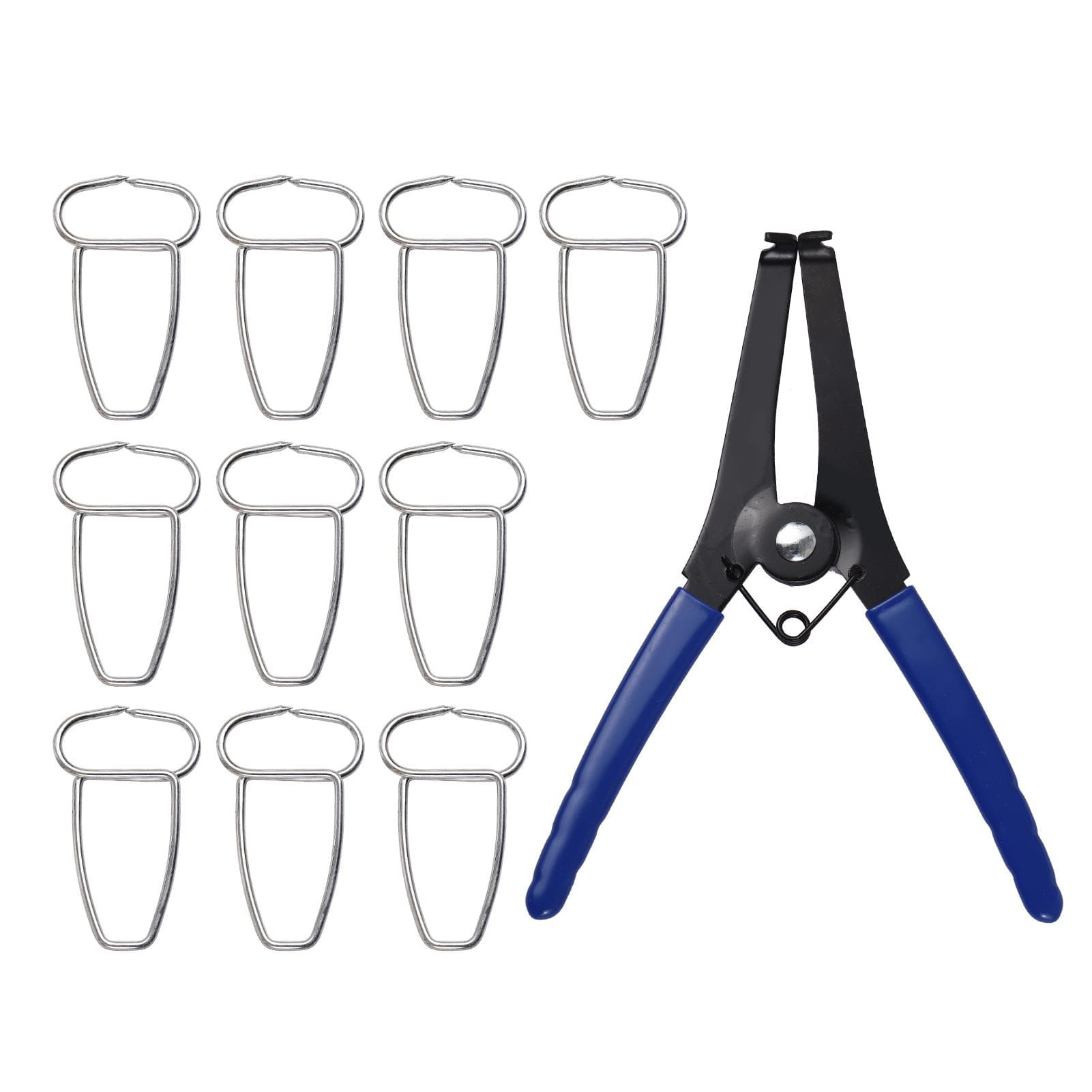 Spring Clamp Pliers with 10 Miter Clamps Woodworking Tool Miter Pliers and Clips for Frames blue