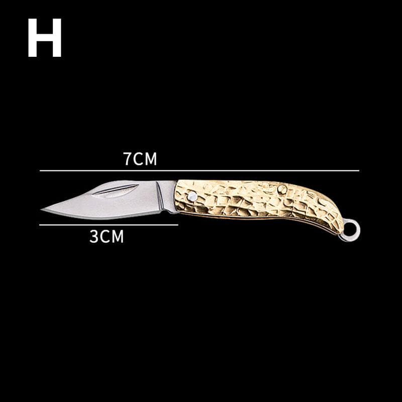 1PC Brass Miniature Keychain Folding Knife Mini Tool Pocket Knife Stainless Steel H