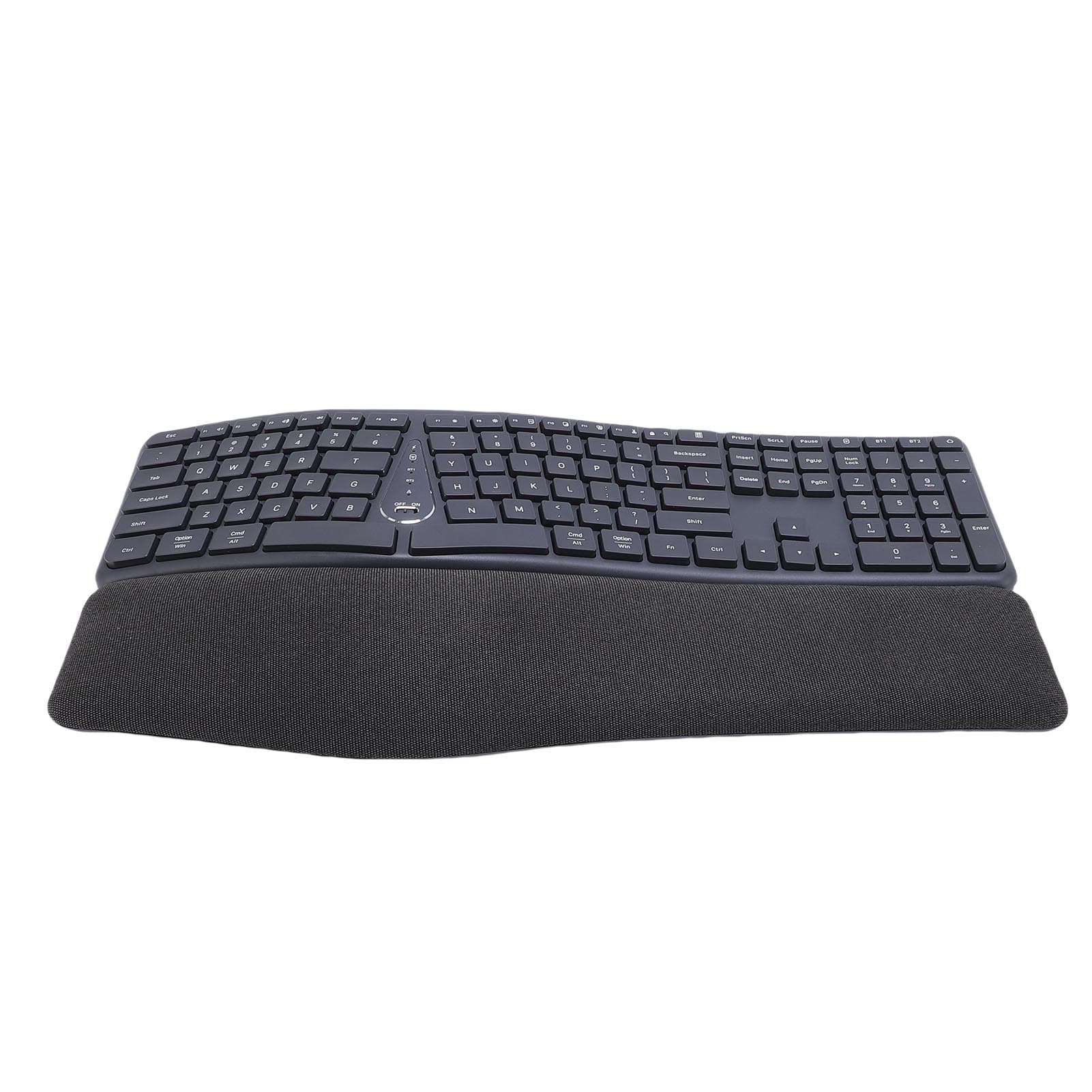 Wireless Ergonomic Keyboard Split with Cushioned Wrist Rest USB Connectivity USB C Rechargeable