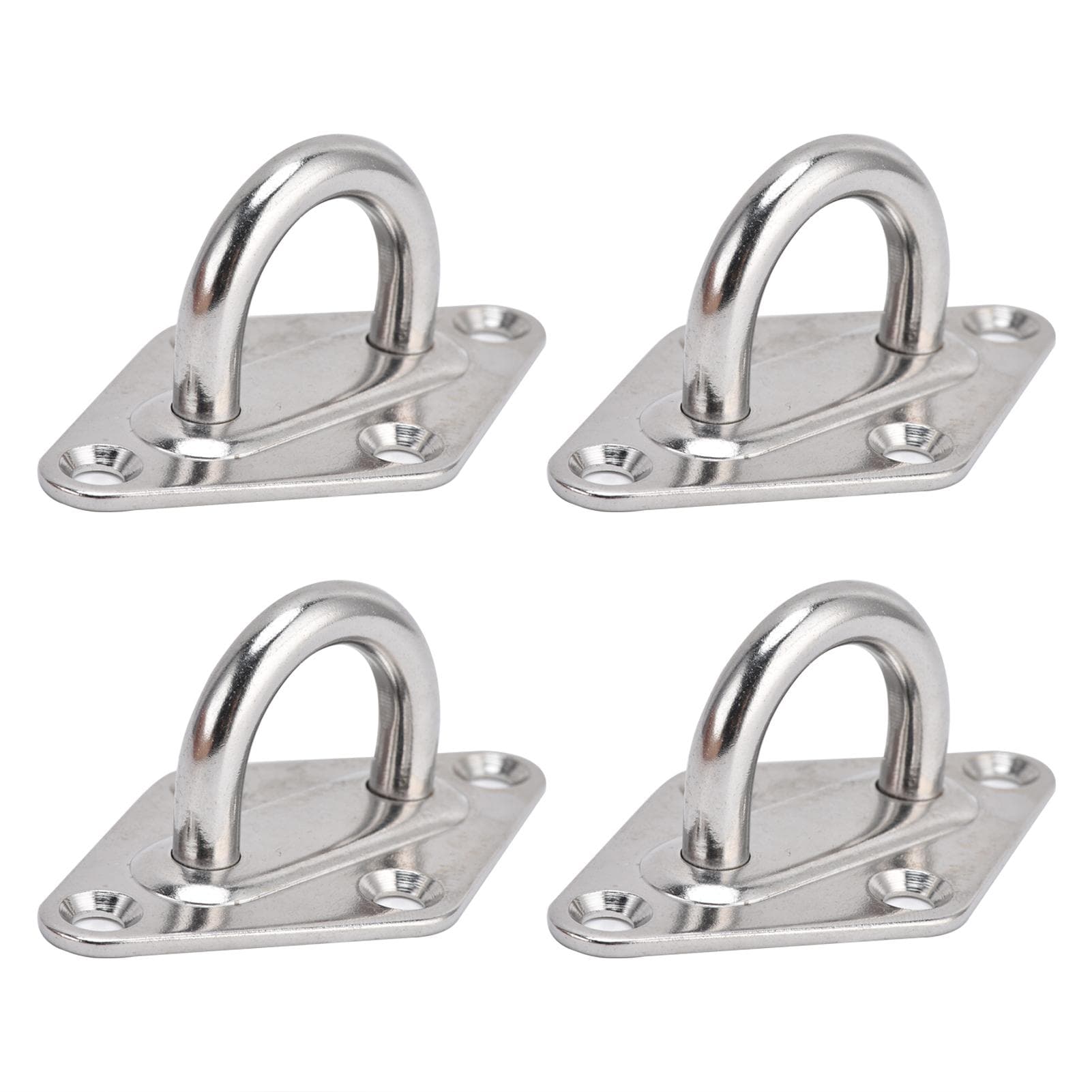 4 Pcs Heavy Duty Ceiling Pad Eye Rhombus 304 Stainless Steel Wall Mount Hook Hammock Hanging Tool