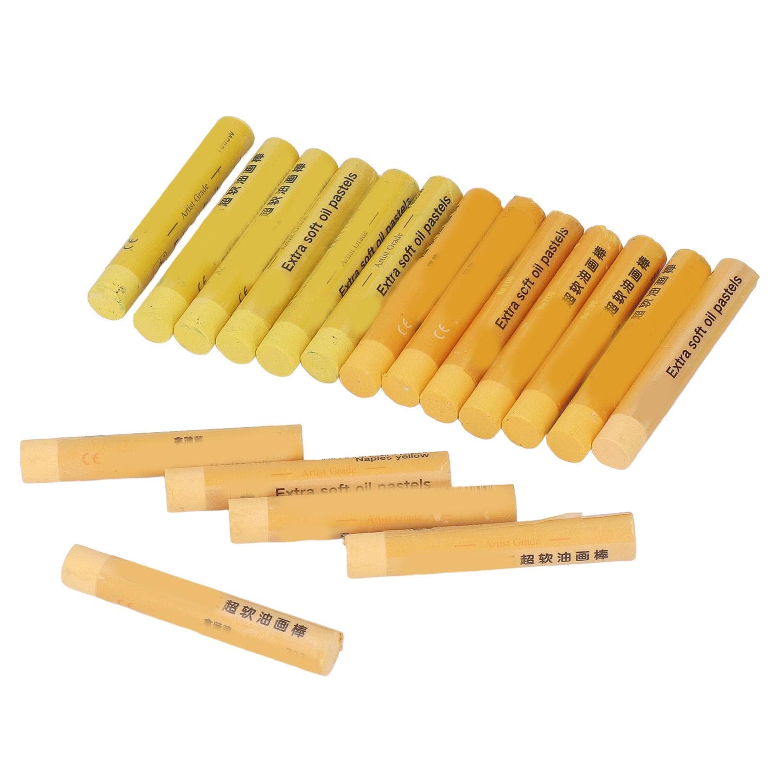 18Pcs Oil Pastels Yellow Series Bright Colour Safe Easy Blending Shading Oil Crayons for