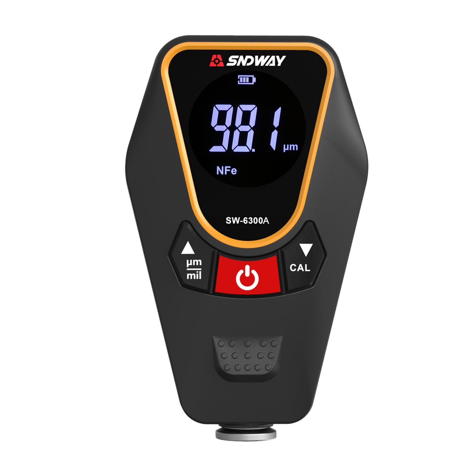 SNDWAY Paint Thickness Gauge for Cars, Coating Thickness Gauge Meter Handheld with Backlight LCD, black