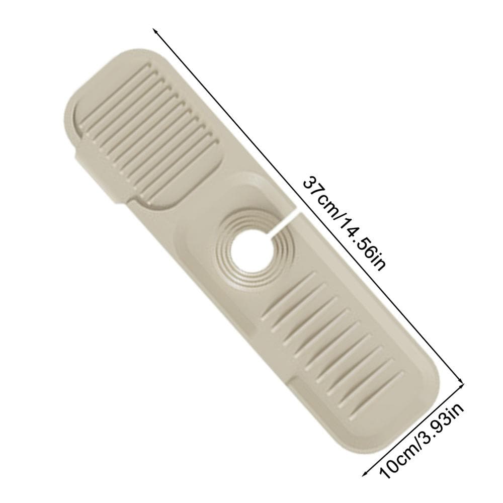 Silicone Faucet Mat Sink Splash Guard Faucet Drainage Pad Thicken Drying Pads Kitchen Bathroom Countertop Protection Mats 37cm beige