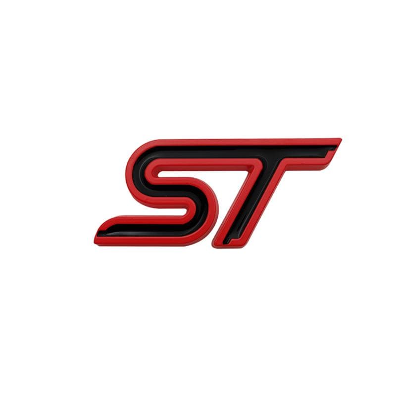 ST Logo Grille Badge 3D Metal Emblem Decal For ST Line Fiesta Focus Edition Car X KUGA Mondeo Ecosport Accessories grey
