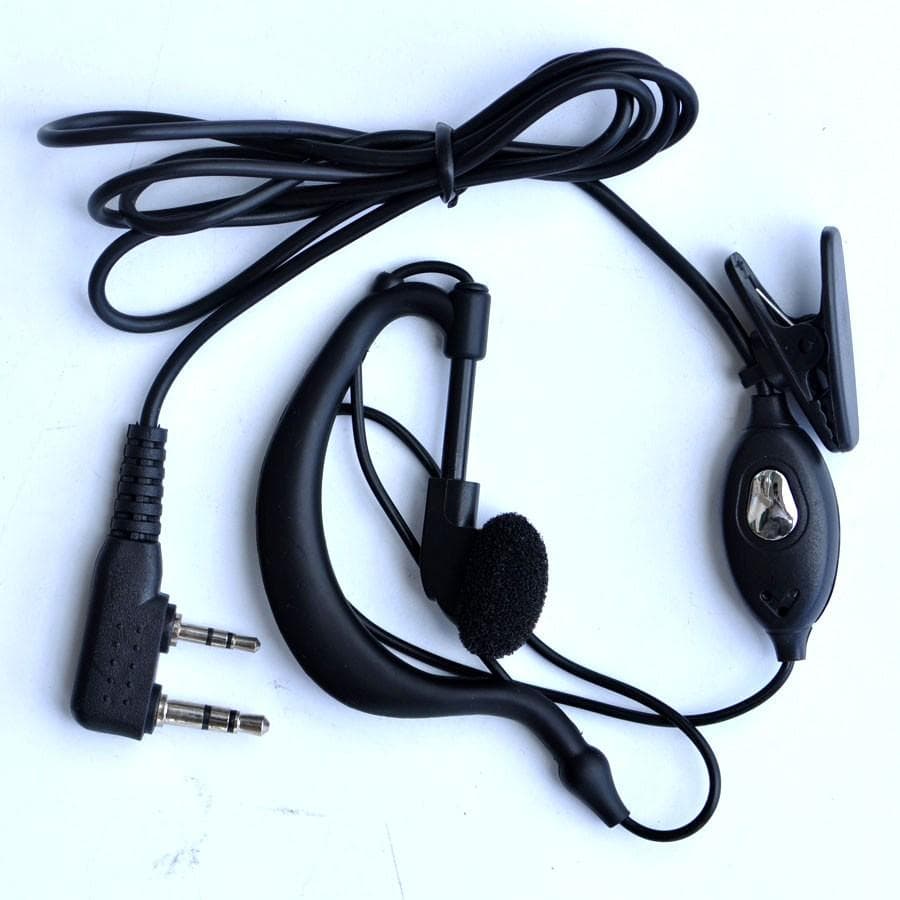 2PCS 888S UV-5R Original Earphone for Walkie Talkie UV 5R PTT Headset With Mic K port Headphone for 888S uv5r UV-5RA UV-5RE UV82 2PCS black