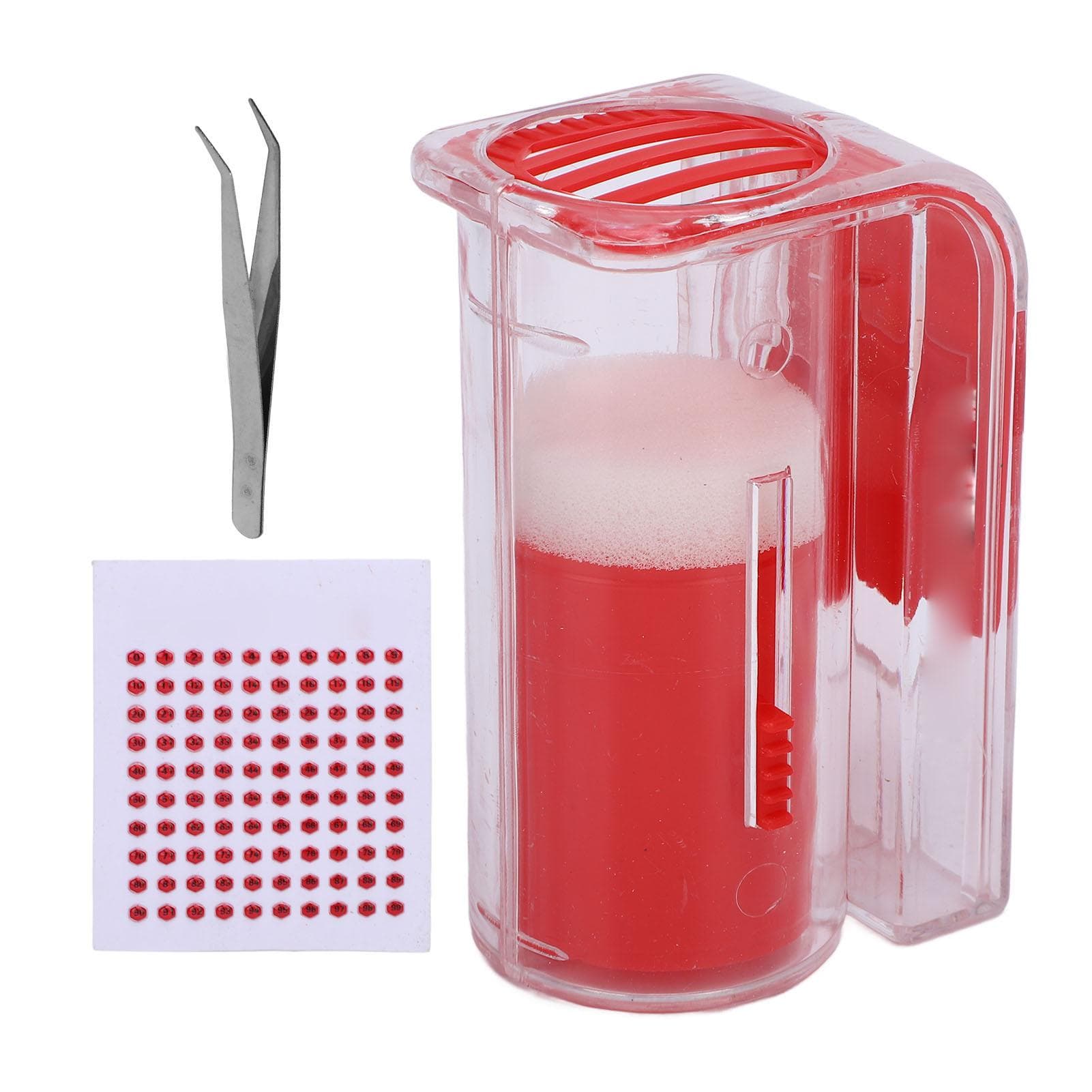 Queen Bee Marking Kit Professional Queen Bee Marking Cage with 0-99 Number Sticker and Tweezers for red