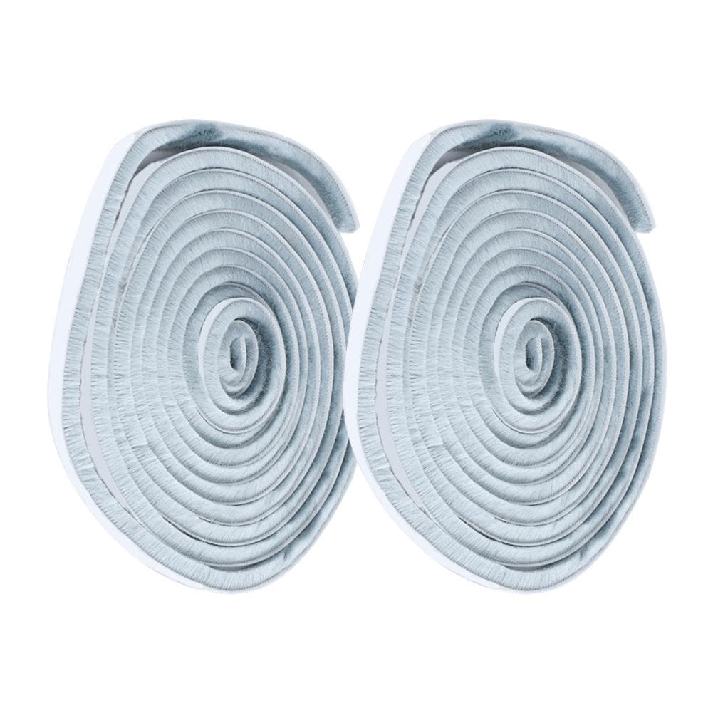 2Pcs 9x9mm Dustproof Windproof SelfAdhesive Brush Sealing Strip for Door Window 5m Silver Gray