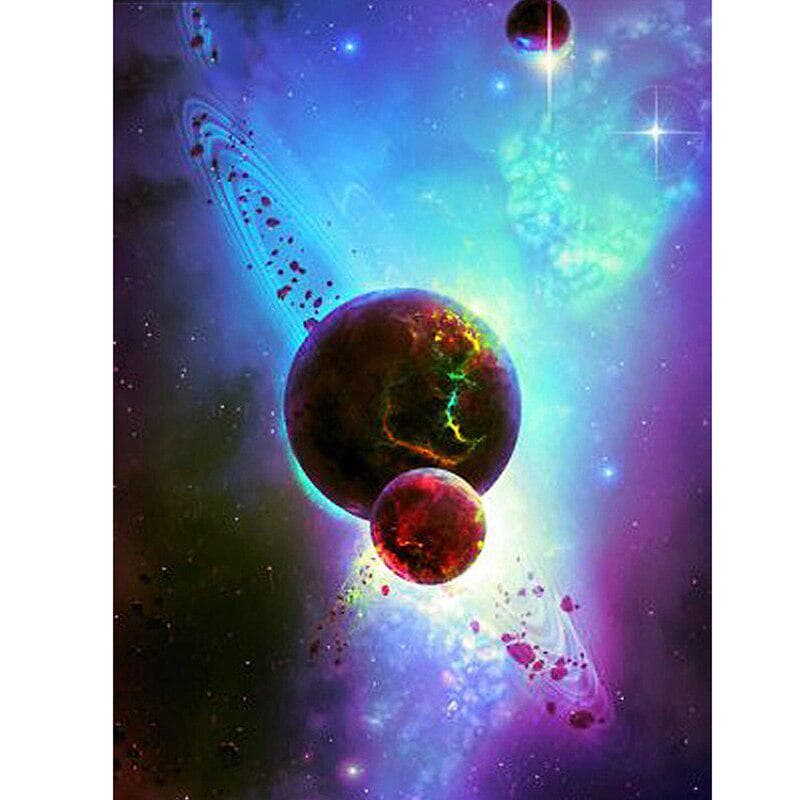Diamond Painting Full Drill Planet Diy Diamond Embroidery Craft Painting Diamond Wall Arts Decor 20X30CM