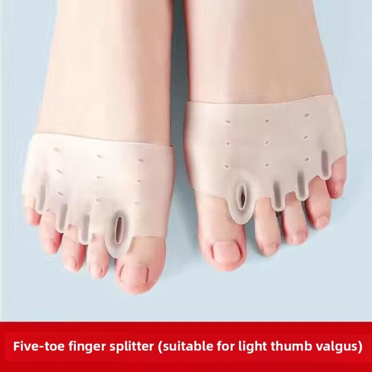 2pcs Toe Separator Made of Silica Gel with Bunion Brace-Comfortable Foot Alignment Tool To Enhance Fitness Training Effect One size(1 pairs) beige