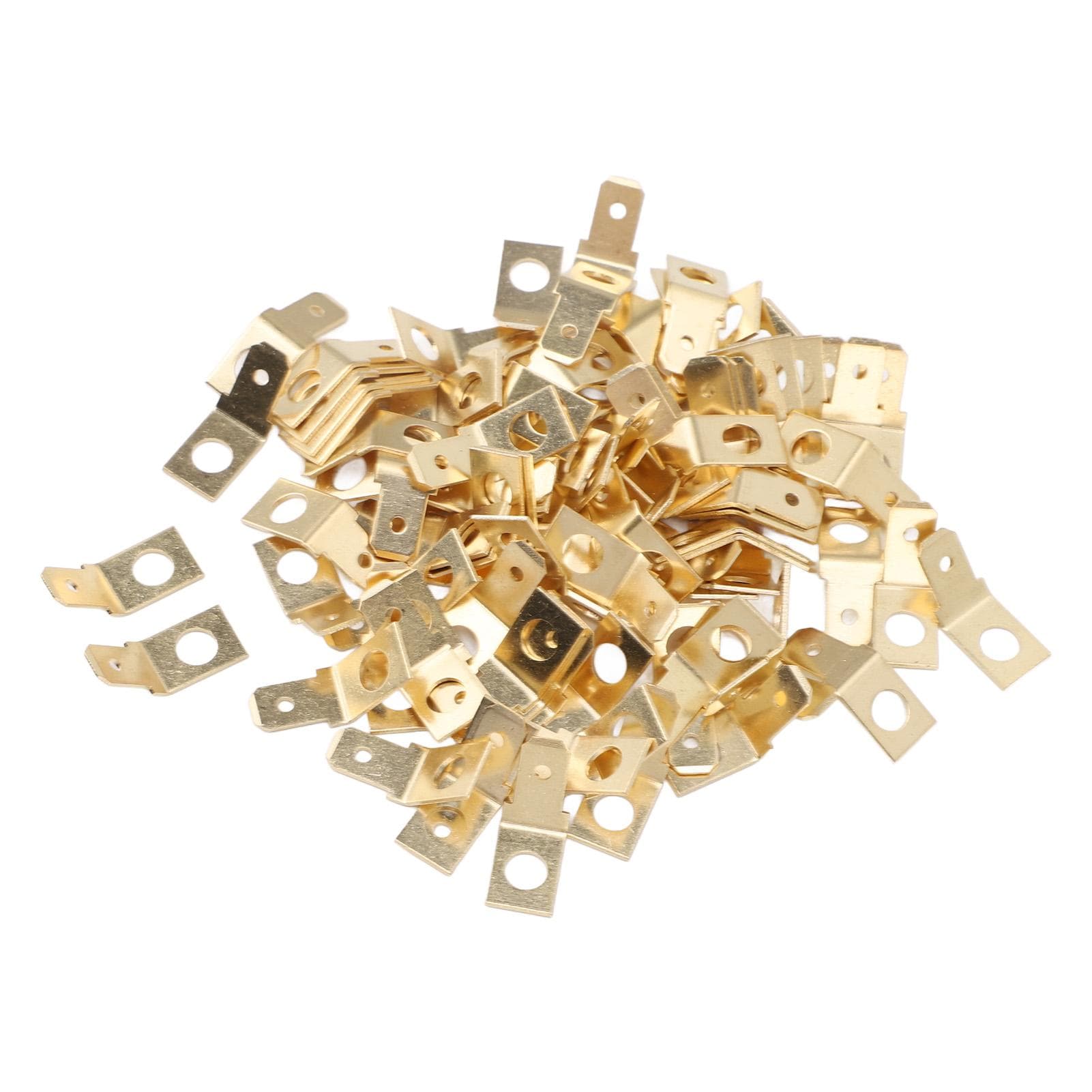 100PCS Quick Disconnect Connectors Non Insulated Solderless Adapters 10 Stud 1/4 Inch Male Spade