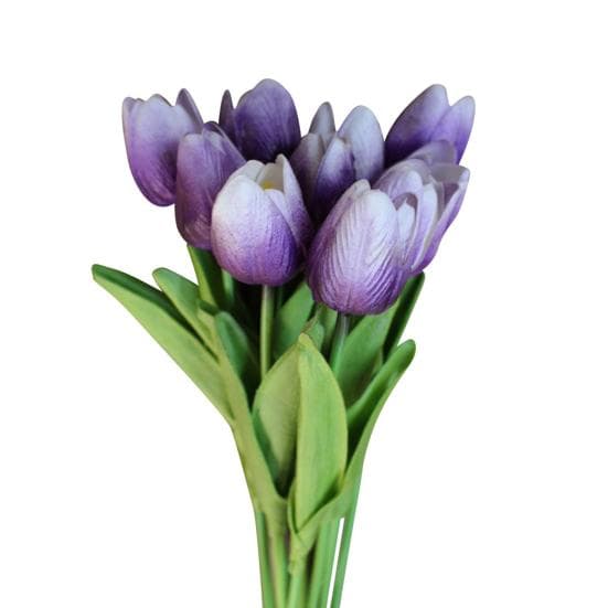 Blooming Bouquet 10Pcs/Set Faux Tulip Flowers Gift Photograph Prop Homen Decor light purple