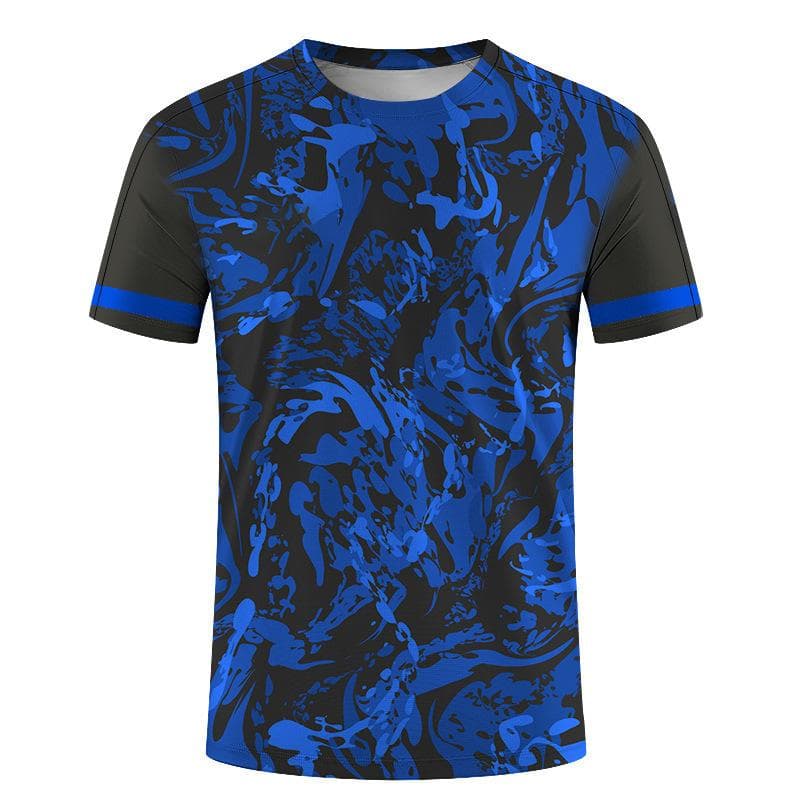 New Summer Men's Sports Top 3D Digital Printed Loose Short Sleeve Round Neck T-shirt S