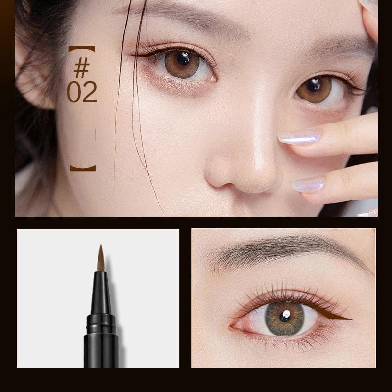 Ultra Thin Eyeliner Pen Waterproof, Smudge-Proof, Precise Liquid Liner with Fine Tip for Sharp Winged & Natural Looks, Black Brown Eyeliner Pencil 2#Brown