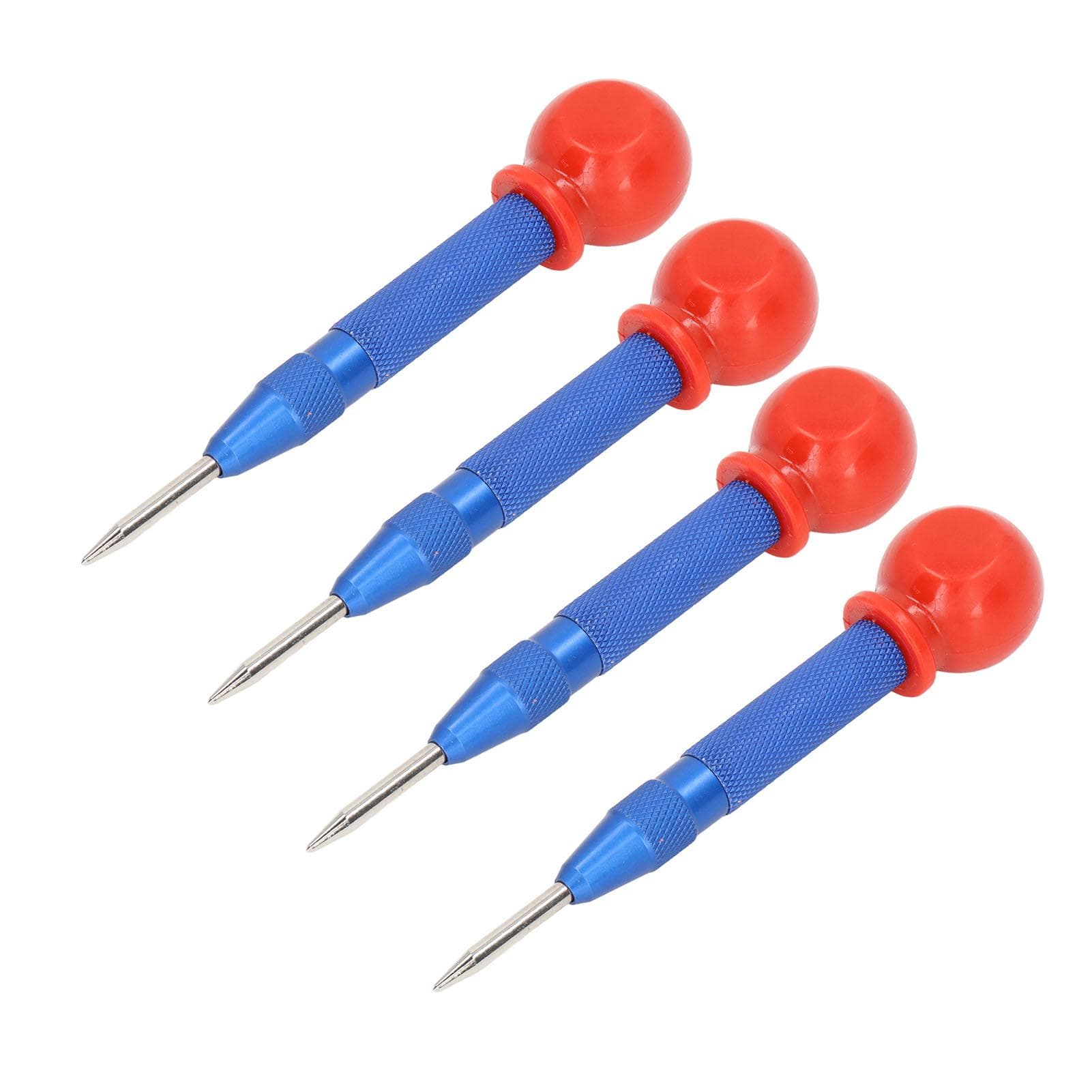 Center Punch Set Automatic Hole Puncher Hand Tool for Metal Wood Window Glass 5in Red