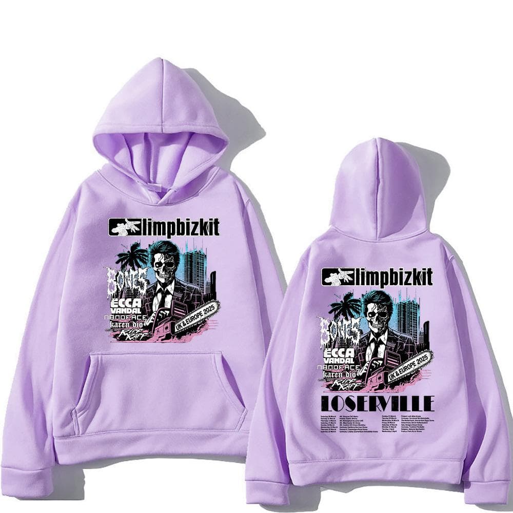 Limp Bizkit Pullovers UK and Europe Tour Graphic Printing Sweatshirts Men Women Oversized Clothing High Street Casual Pullovers XXXL