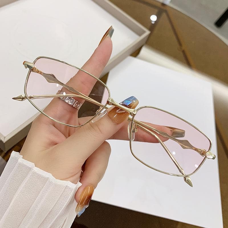 Vintage Square Sunglasses Men Women Rectangle Gradient Luxury Designer Shades Trendy Retro Metal Sun Glasses Outdoor