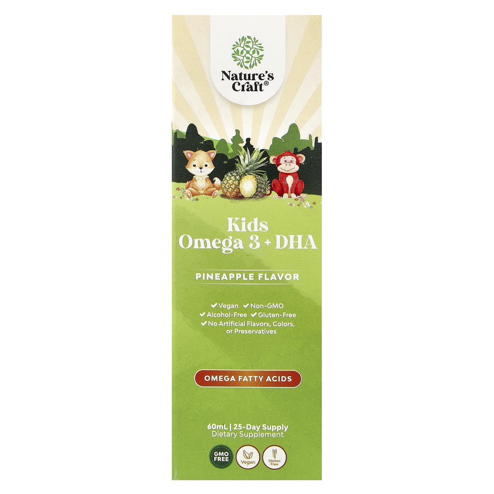 Nature's Craft, Kids' Omega-3 + DHA, Pineapple, 60ml (2 fl oz)
