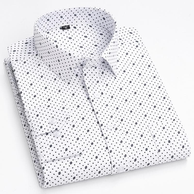 High Content Cotton Men Print Shirts Casual Long Sleeve Soft Man's Clothes Leisure M