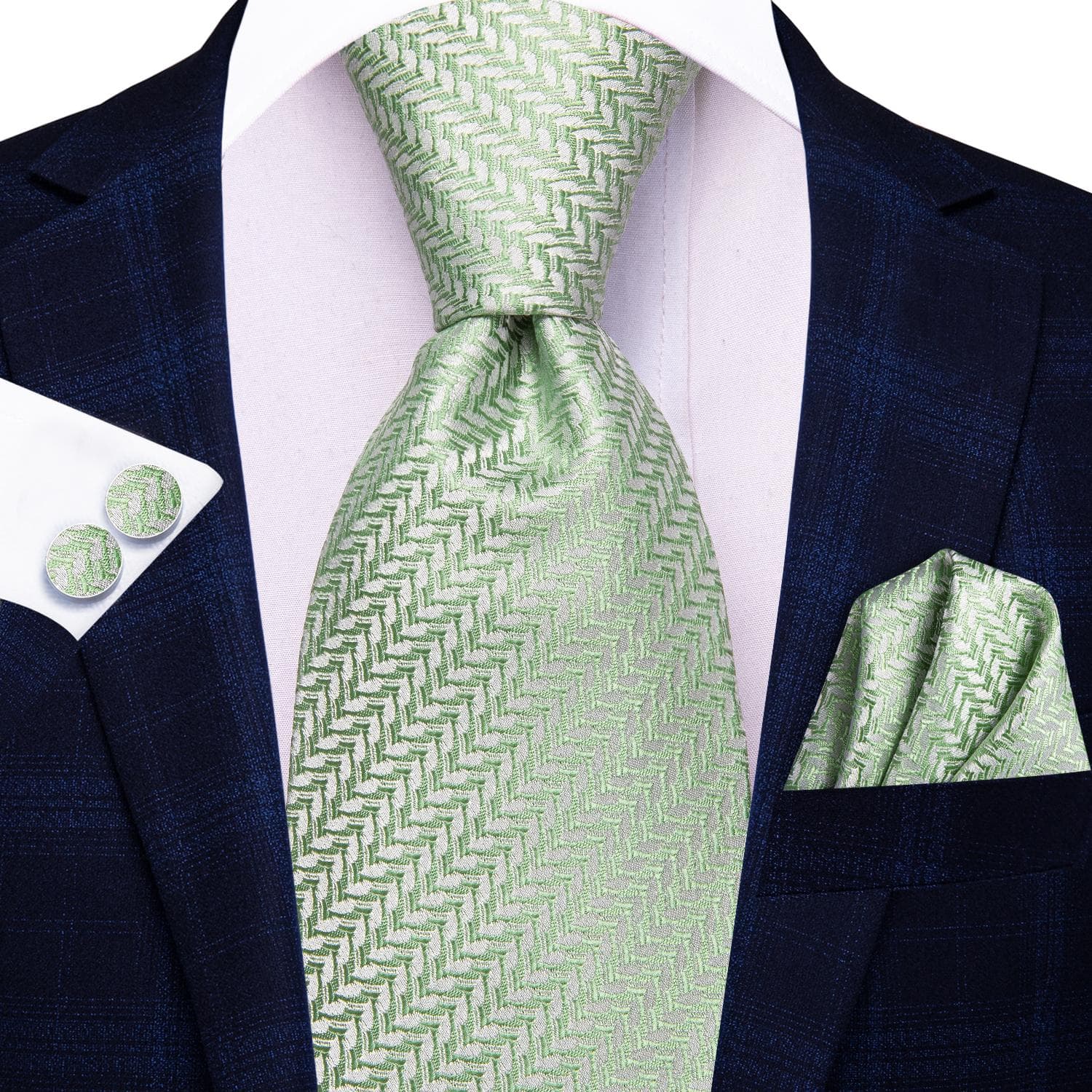 Hi-Tie Ties for Men Silk Tie Sets Pocket Square Cufflinks Wedding Formal Business Party Mens Tie Sets N-3885