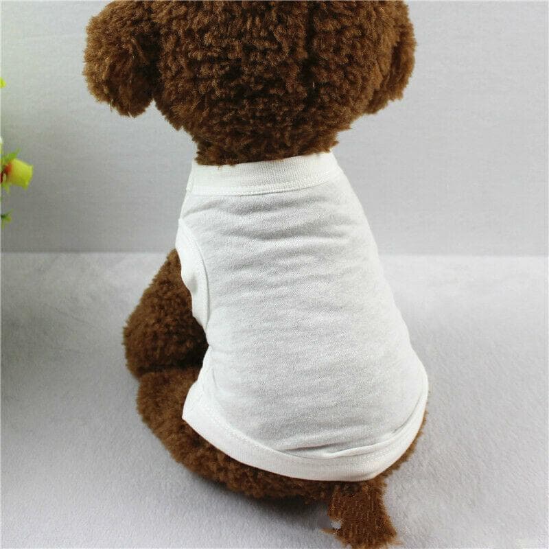 Plain Cotton Cat Dog Clothes Summer Small Medium Dogs Vest Pet T-shirt Clothing Solid Color Pet Vest L white