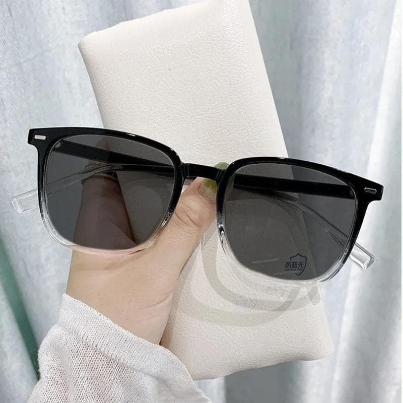 Unisex Vintage Square Sunglasses Anti UV Outdoor Travel Myopia Eyewear for Women Men Near Sight Sun Glasses -4.0