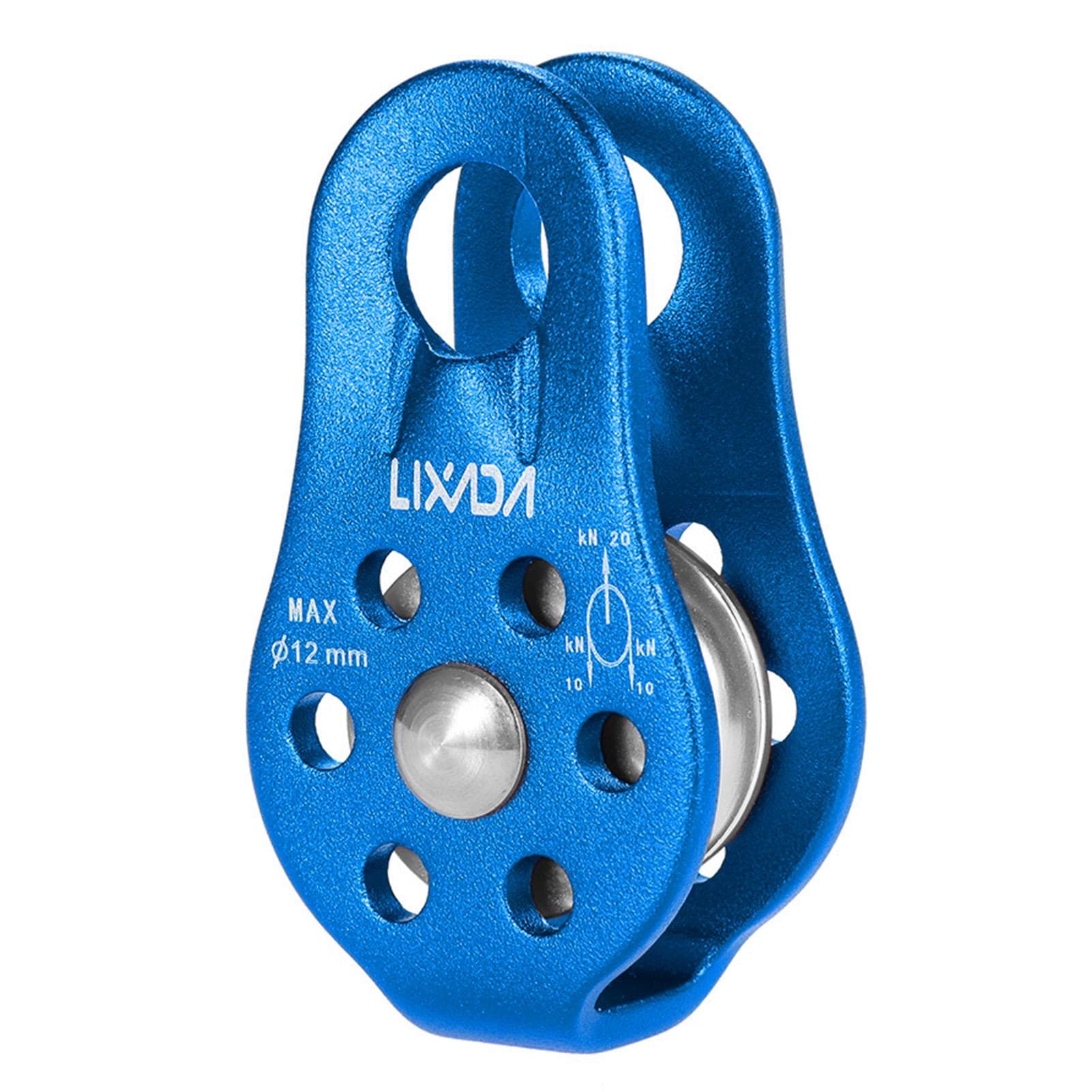 Lixada 20KN Fixed Single Pulley Climbing Rescue blue
