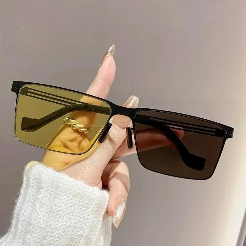 Retro Square Photochromic Sunglasses UV400 Ultra-light Beach Riding Driving Outdoor Neutral New Frame Photochromic