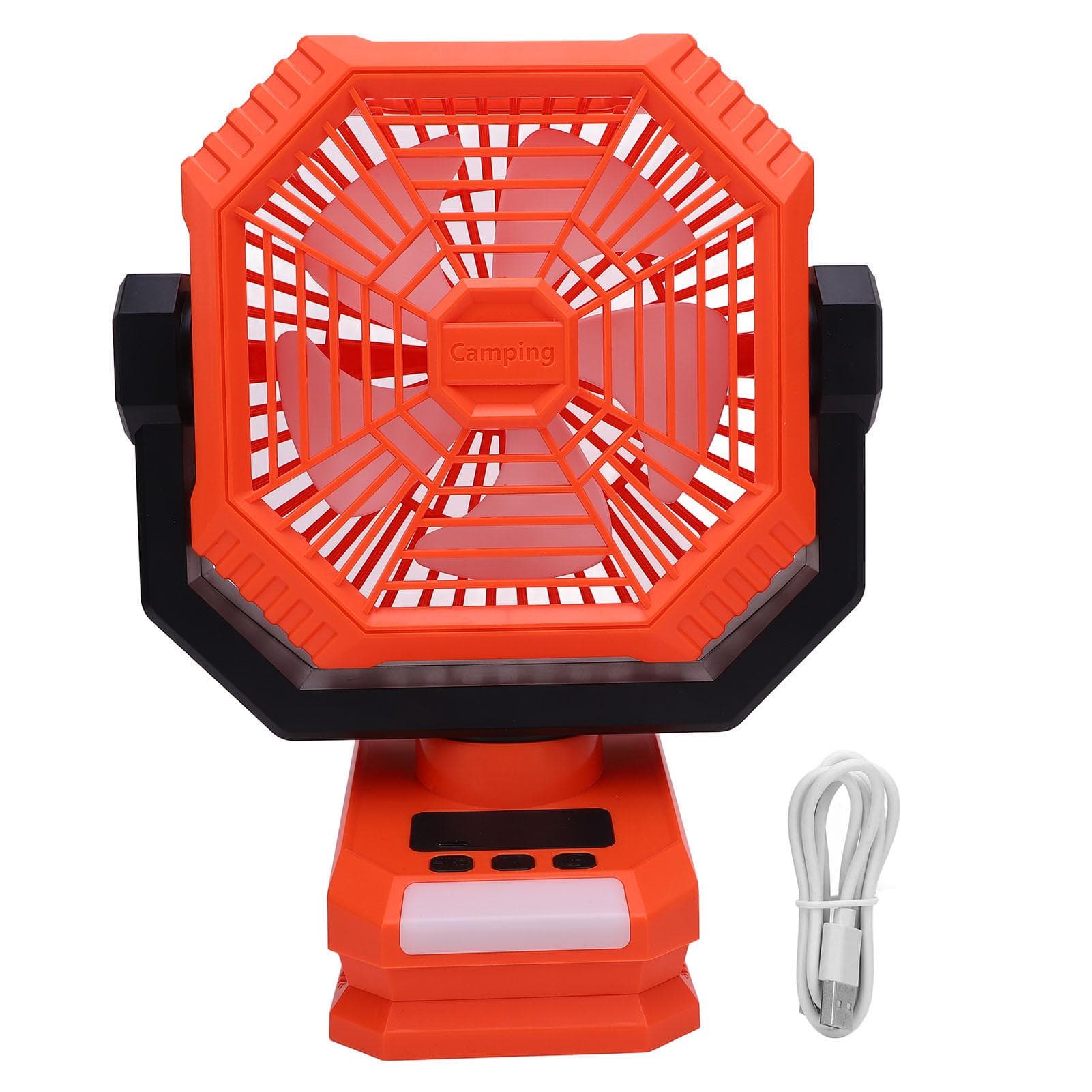 Portable Camping Fan with Light 8000mAh Rechargeable Battery Operated Fan with Foldable Hook for