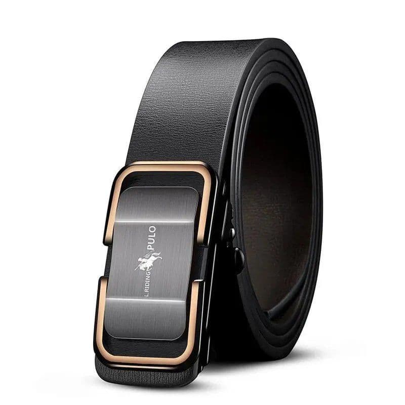Paul Belt Men Leather Automatic Buckle Belt Pure Cowhide Young People Casual Personality Korean Version of The Trend of The Trouser Belt 115cm