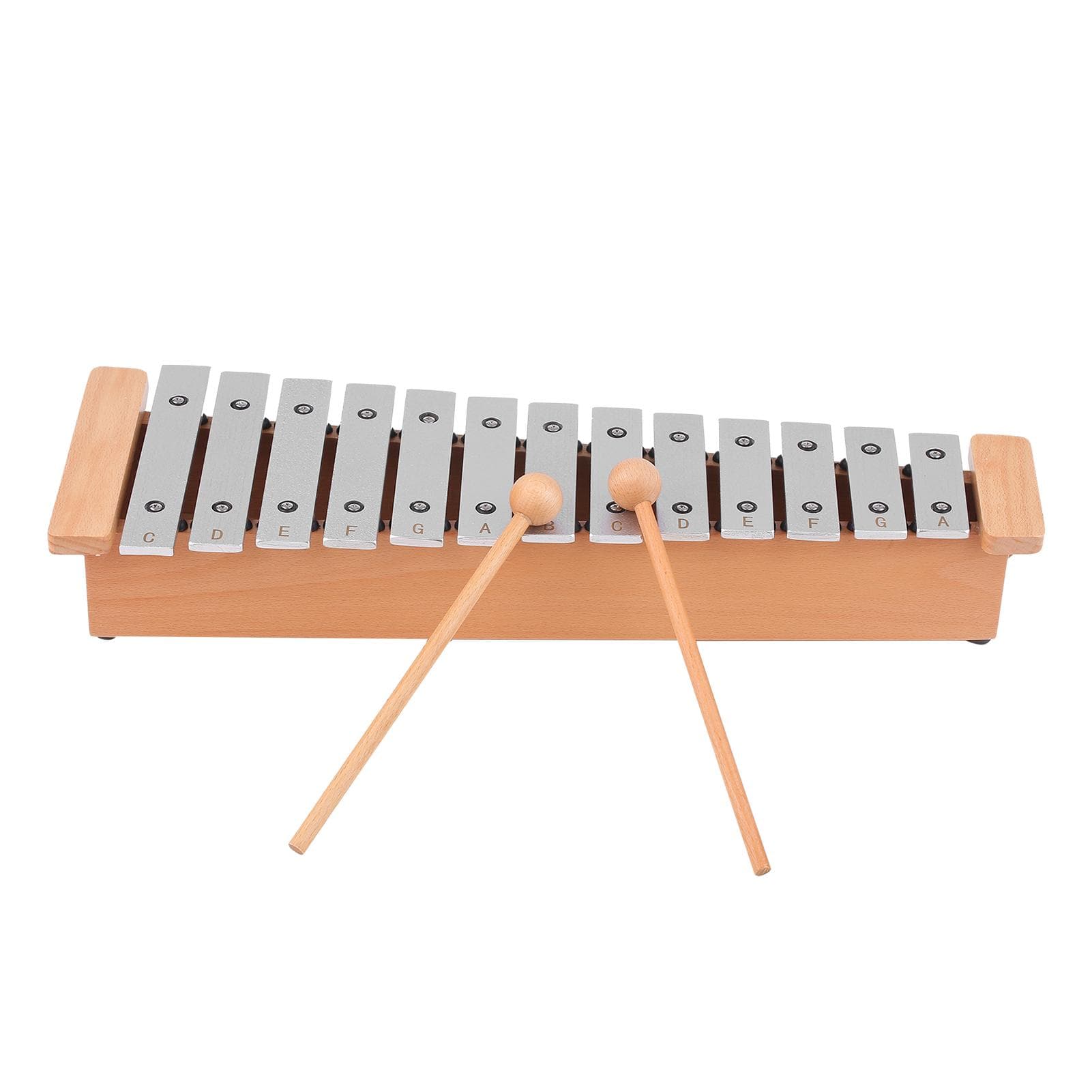 13-Note Glockenspiel Portable Aluminum Piano Xylophone Percussion Instrument Musical Instrument silver