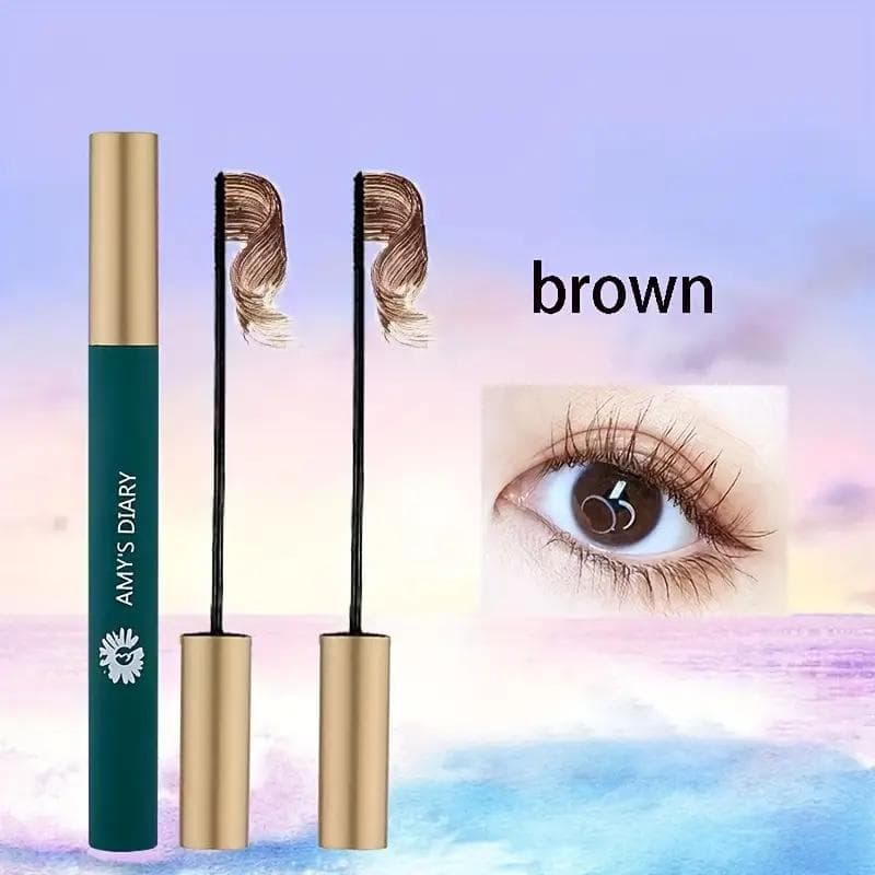 3D Fiber Mascara Long Black Lashes Extension Eye Makeup Tool Waterproof Smudge Proof Mascara brown