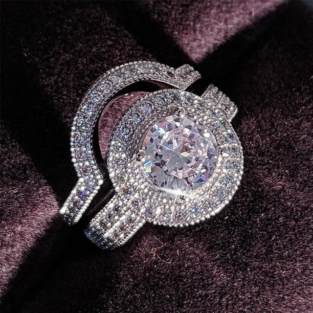 925 Sterling Silver Luxury Bold Big Wedding Rings Set for Bridal Women Engagement African Finger Christmas Gift Jewelry R4428 7