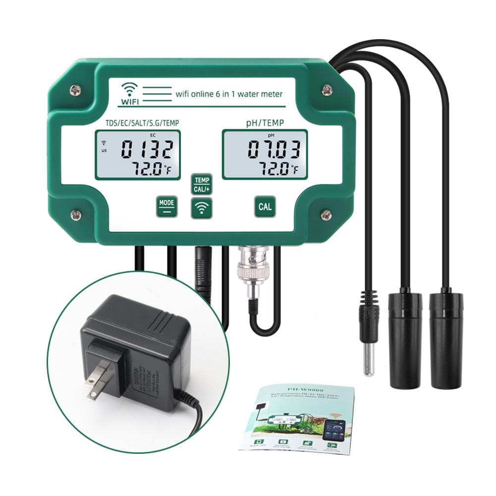6 in 1 Water Quality Tester Tuya WiFi Multi-Parameter Water Quality Monitor Digital PH/Total US Plug