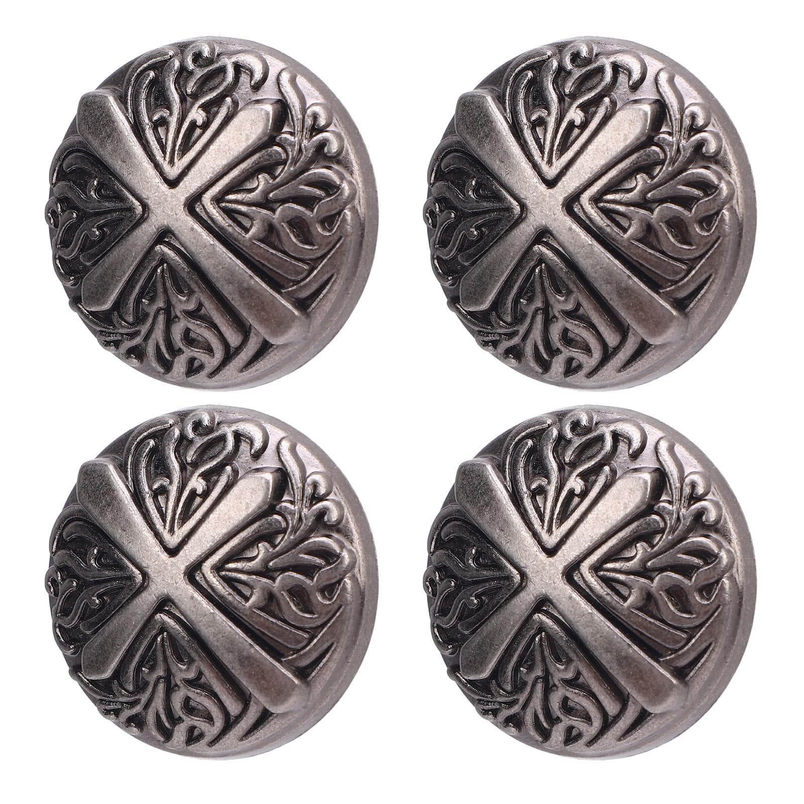 10 Sets Rivet and Screw 30mm Round Rivet Buttons 7mm Crossed Screws for Leather Collar Belts