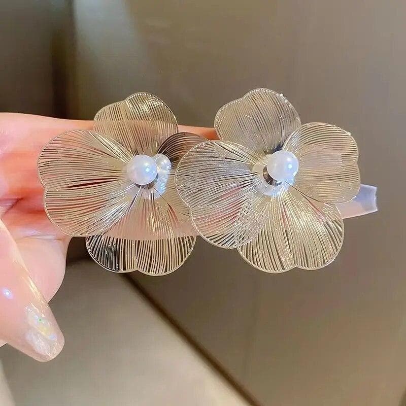 Large Flower Pearl Earrings for Women Luxury Design Stud Earrings for Women Fashion Jewelry Accessories Christmas Gift gold