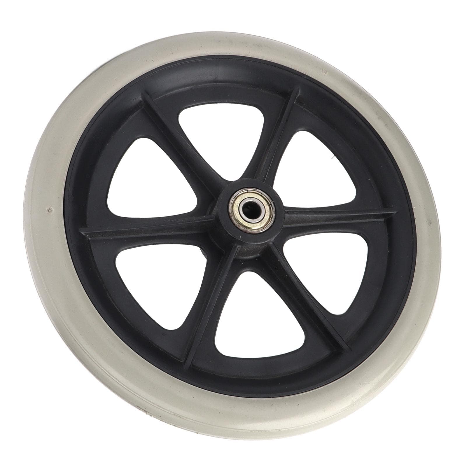 Wheelchair Wheel 8in PU Walker Caster Replacement Skidproof with Ball Bearing Grey