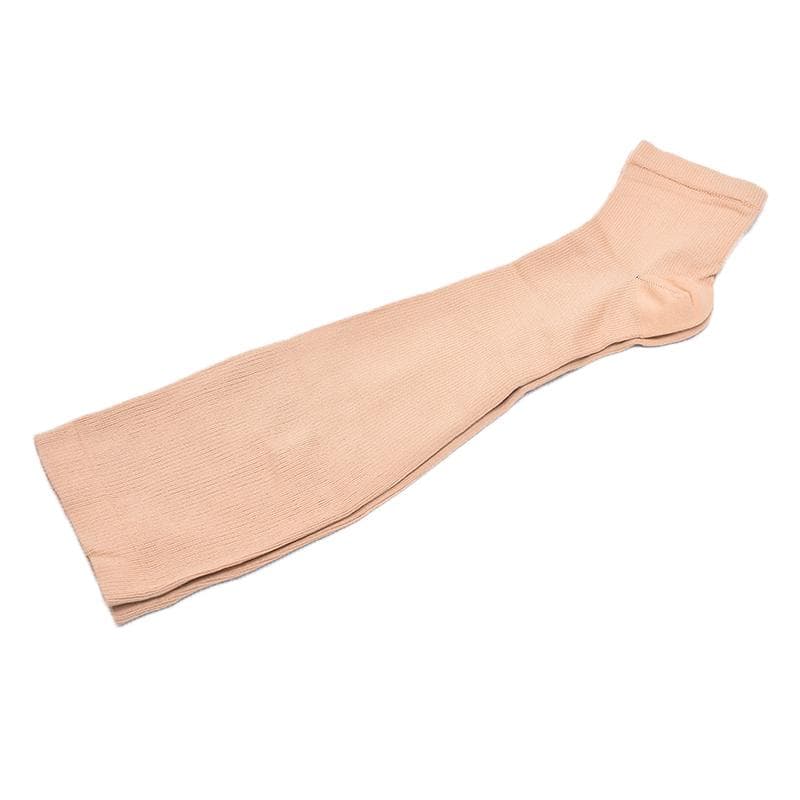 1Pair Compression Stockings For Varicose Veins Circulation Below The Knee L/XL nude
