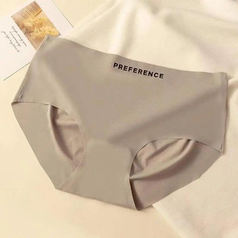 Seamless Panties For Women Ice Silk Underwear Lingerie Sexy Female Underwears Briefs XL grey