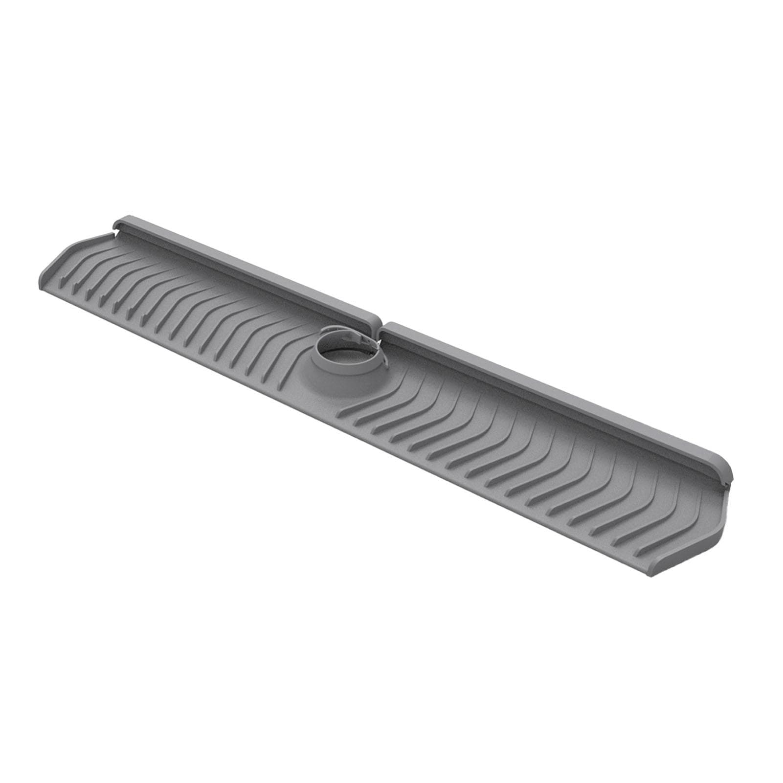 Silicone Faucet Mat 29.9inch Slope Fast Draining Multipurpose Faucet Drain Tray for Bathroom