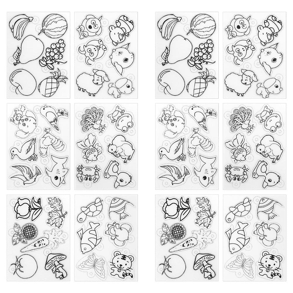 12Pcs Heat Shrink Sheets Translucent Polished ColorFilled DIY HandMade Accessories