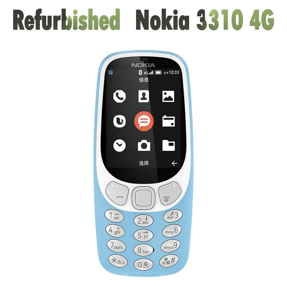 Refurbished Nokia Original Nokia 3310(4G) LTE 2018 Mobile Phone With 1 SIM Simple set blue