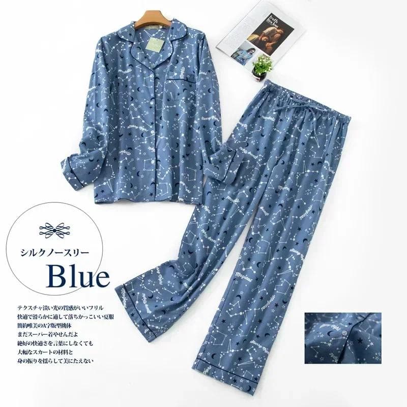 Women's Winter Pajama Set Cotton Flannel Long Sleeve Pants Set Women's Pajama Clothes 3XL