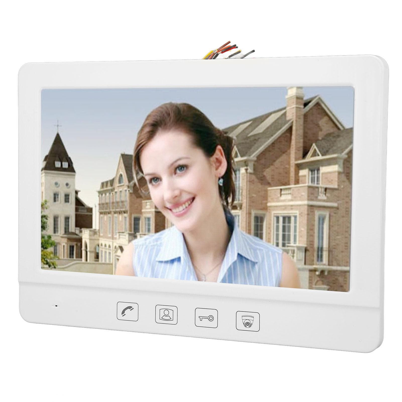 Wireless Doorphone Display 10.1 Inch Modern White Electrostatic Protection 10.1 Inch Doorphone US Plug