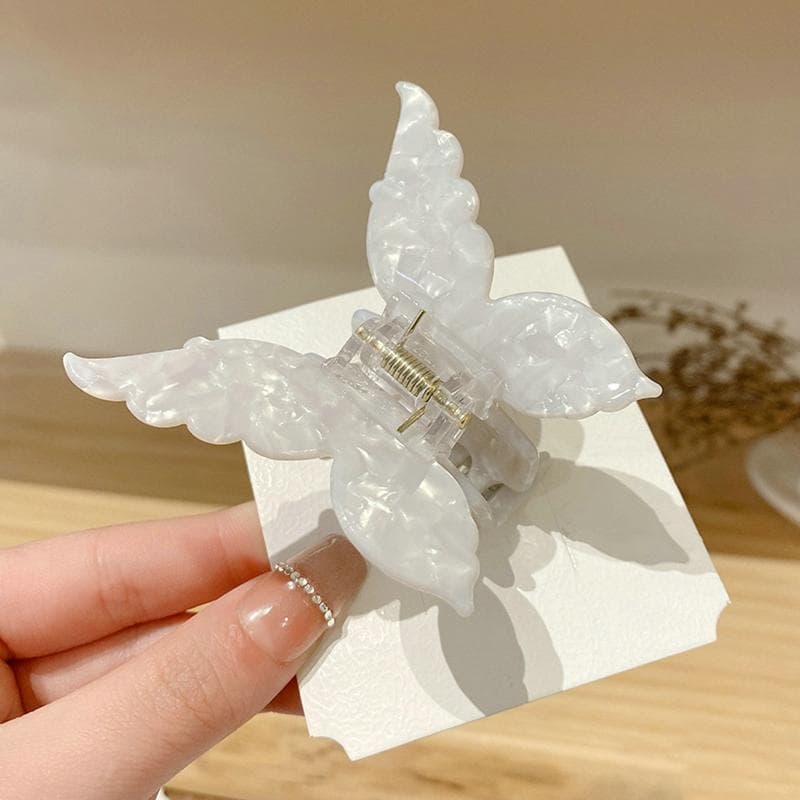 Elegant Butterfly Hair Claw For Women Gradient Tie-Dye Colored Acetate Resin Hairpin Spring Summer Sweet Tools Hair Accessories white