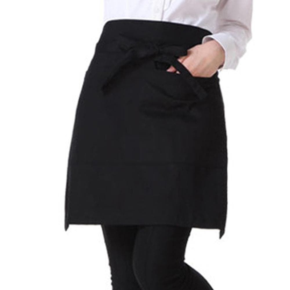 Server Aprons for Women Men with 2 Pockets Waterproof Cute Waitress Waiter Apron Waist Apron for black