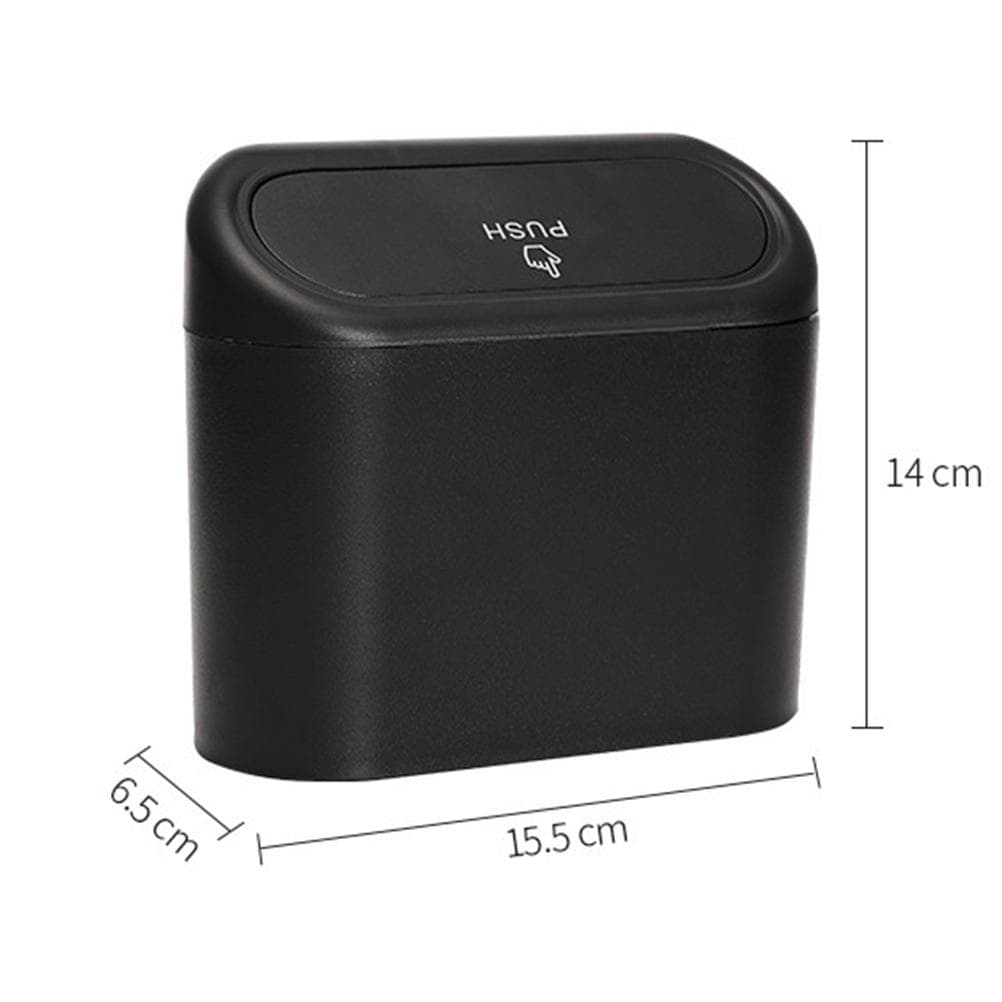 Car Trash Can Hanging Auto Garbage Cans Portable Leak Proof Vehicle Trash Bin with Push Lid for Car black